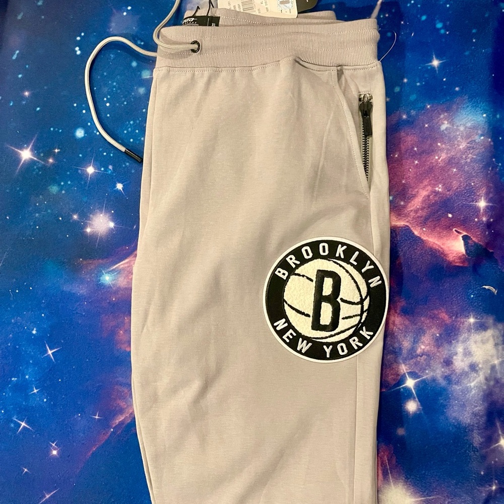 PRO Standard Gray Brklyn Nets Joggers for Men